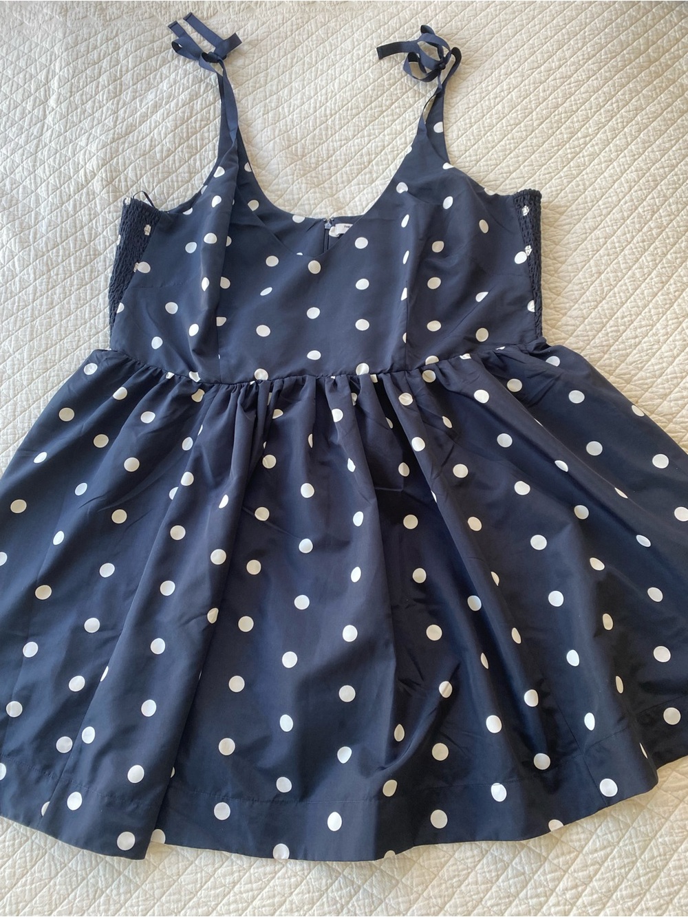 NWT Preppy Coastal Pin-Up Polka Dot Navy White Mini Fit Flare Dress Plus 3X